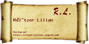 Rötzer Lilian névjegykártya